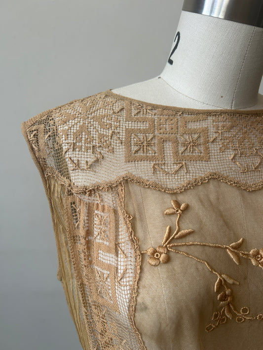 antique filet lace dress