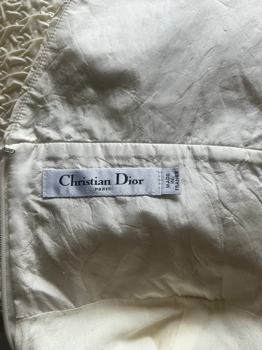 christian dior white contrast textured romper jumpsuit