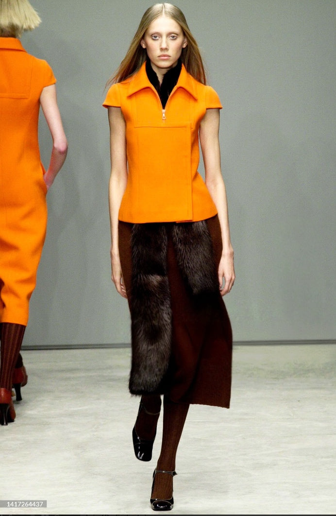 prada fall winter 2001 brown structured wool top