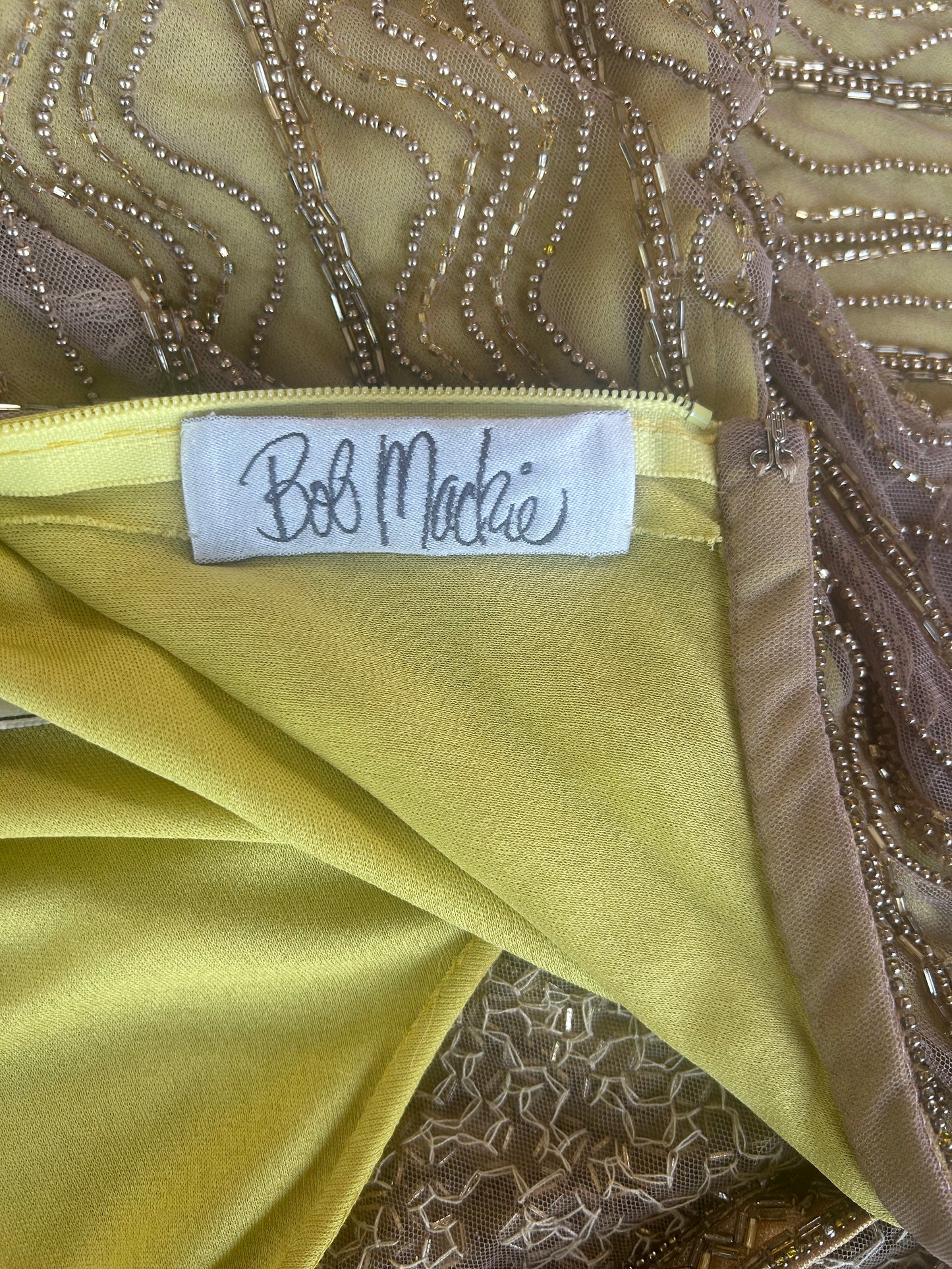 bob mackie spring 1992 gold beaded halter dress