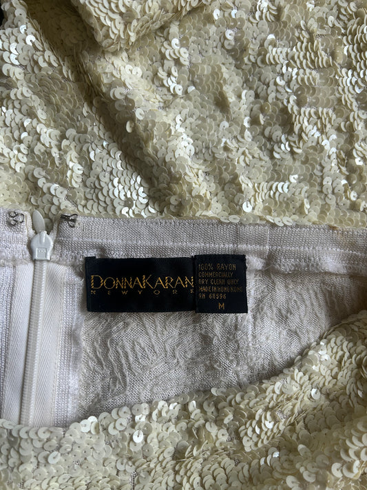 donna karan embellished sequin pant set