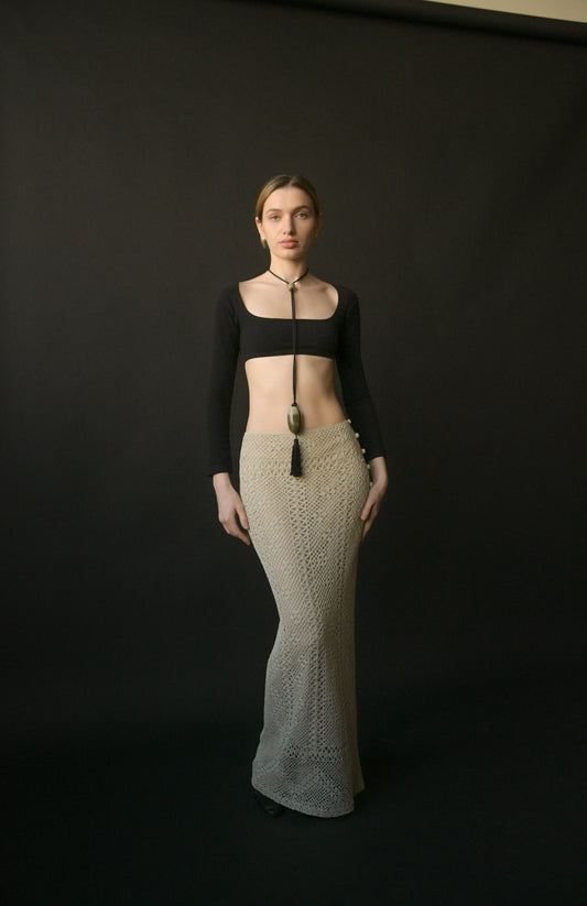 jean-louis scherrer resin on cord tassel necklace