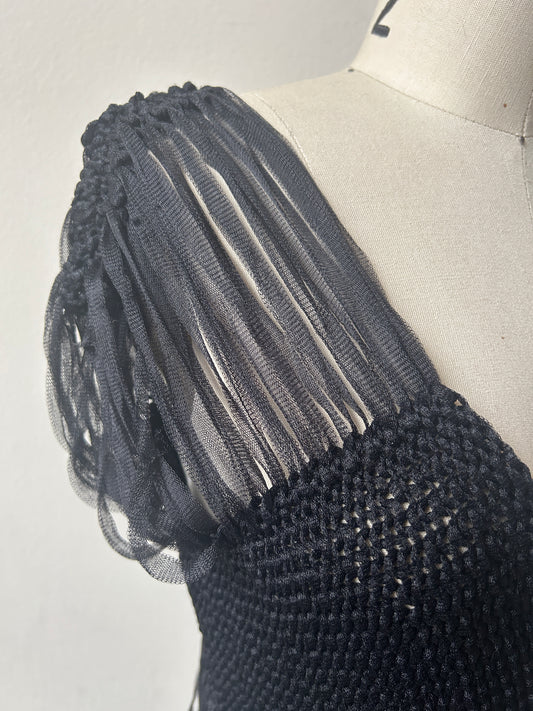 gianfranco ferre ribbon knit top