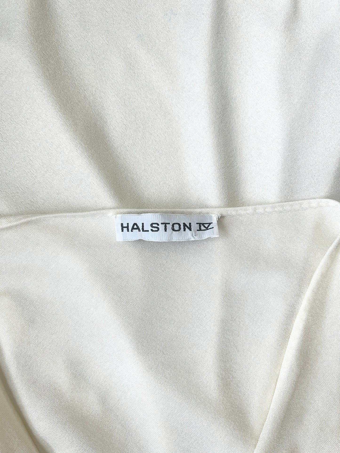 1976 vintage halston white strapless tie front jersey dress