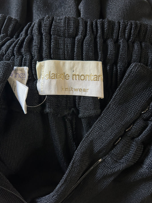 claude montana black knit trousers
